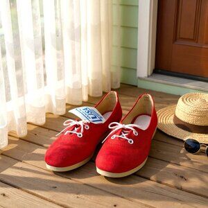 Vintage NEW Daniel Green Outdoorables Sz 7.5 Red Bocca Loafers Shoes Boxed
